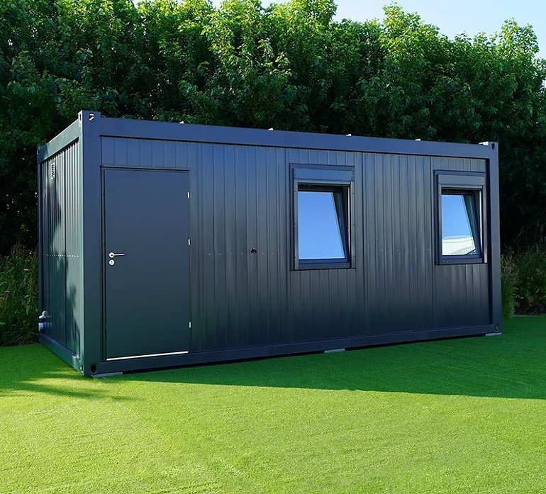 Conteneur Isolé de 6 x 3 mètres avec Toilettes et Cuisine RAL 7016 – Image 4