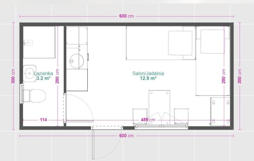 Conteneur maison d'habitation 18m2 toute l'année 6×3 graphite – Image 4