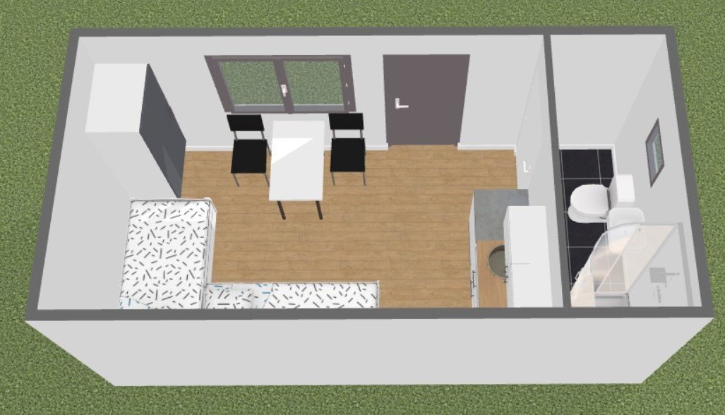 Conteneur maison d'habitation 18m2 toute l'année 6×3 graphite – Image 8