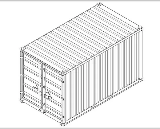 Conteneur 15 pied avec installation électrique,grilles d’aération et verrou clef – Image 11