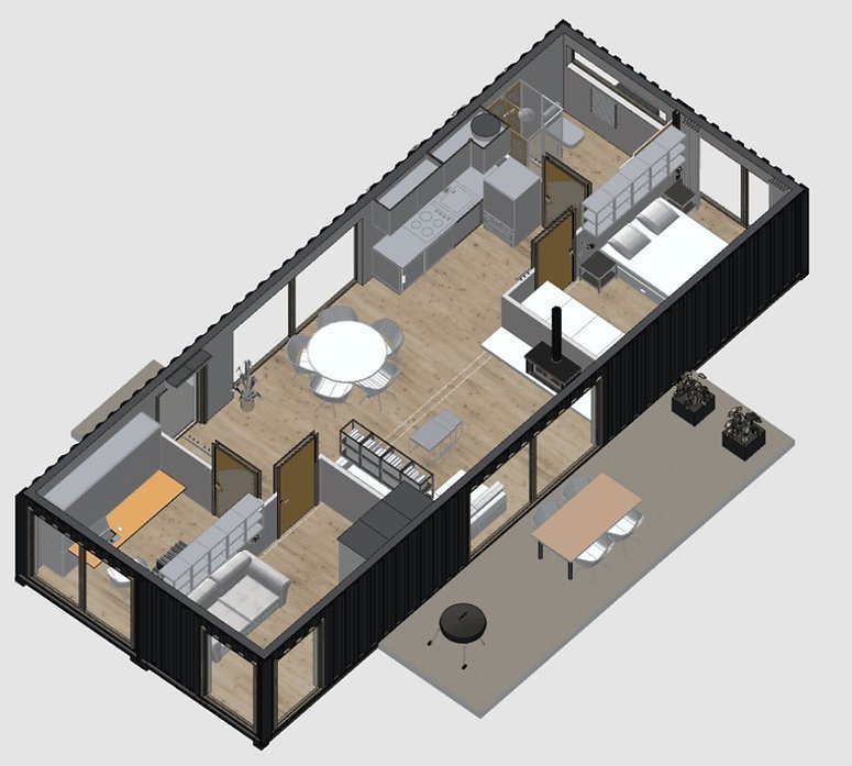 Maison conteneur habitable toute l’année – 56 m², 4 chambres, clé en main – Image 2